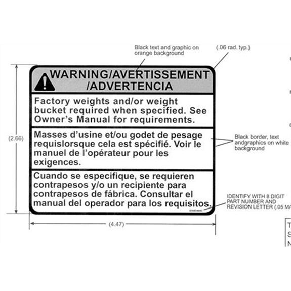 Warning Wheel Weight Decal