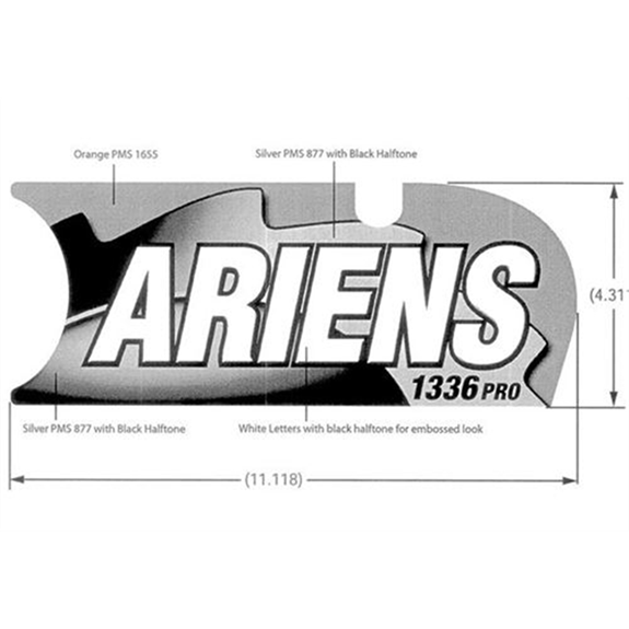 Ariens Sno-thro Decal, Front Panel - 1336