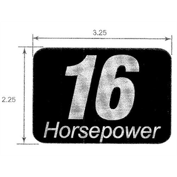 Decal, 16 Hp