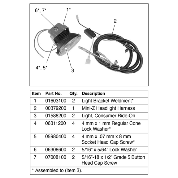Ariens Sno-thro And Lawn Mower Mini- / Mini-zt Headlight Kit